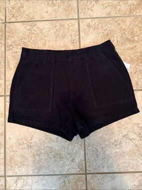Forever 21 Black High-Rise Corduroy Pocket Shorts